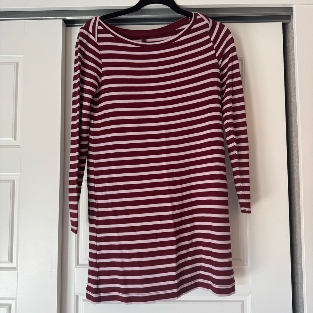Lou & Grey Striped Dress - Burgundy and White